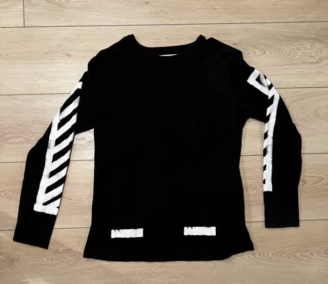 Off White Long Sleeve Brushed Diagonal Tee Shirt XL