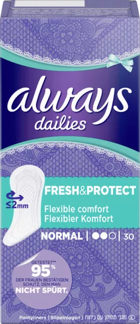 Always Dailies Protège-slips Normal Frais Et Protection 30 Pièces
