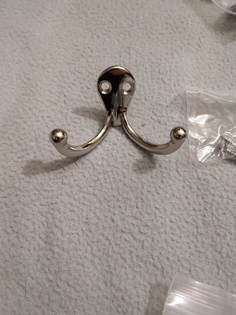 IDH Brass St. Simons  17016-014: 2-3/4" Double Wall Hook - Bright Nickel