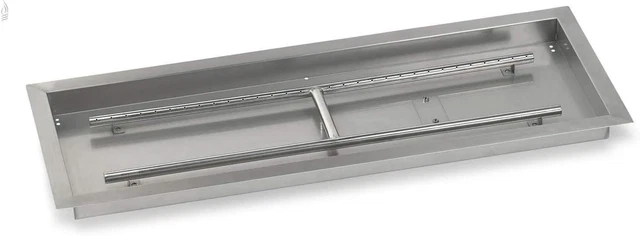 Sartén y quemador rectangular de acero inoxidable American Fireglass -