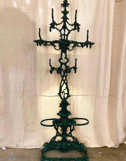 ANTIQUE VICTORIAN CAST Iron Umbrella Stand Hat Rack Hall Tree 37055
