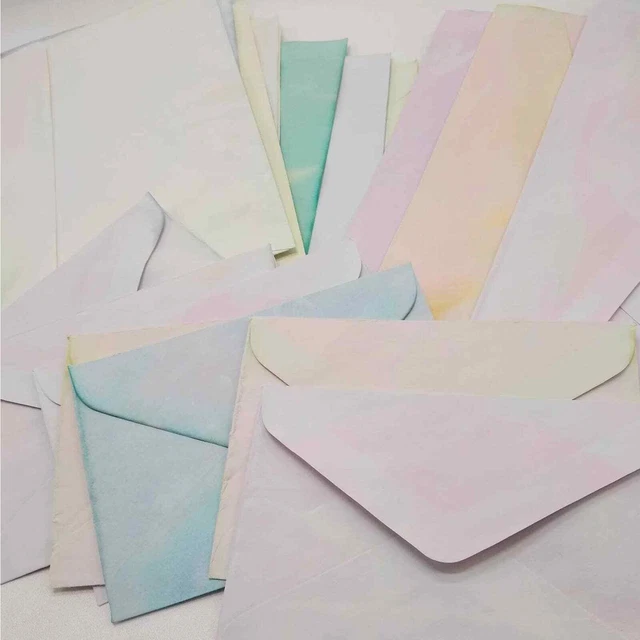 Paquete de variedades de 20 sobres teñidos en pastel, sobres teñidos coloridos