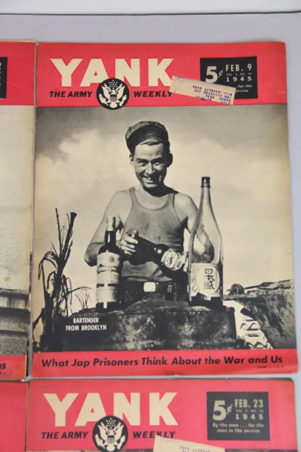 Yank Army Weekly Magazine Paper February 2 9 16 23 1945 4 Issue Ww2 Wwii War Lot 3