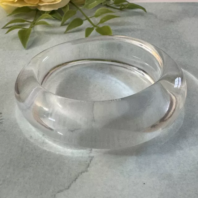 Ben-Amun Asymmetric Crystal Clear Lucite Bangle Bracelet Chic~Sophisticated