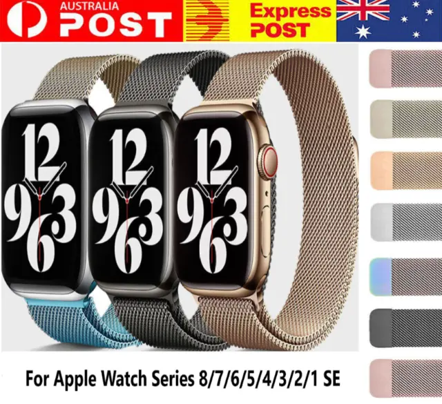 For Apple Watch iWatch Band Series 8 7 SE 6 5 4 3 Magnetic Stainless Steel Strap