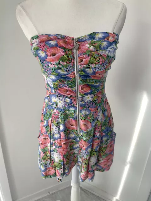 Lipsy London Strapless Multicoloured Dress Size 8