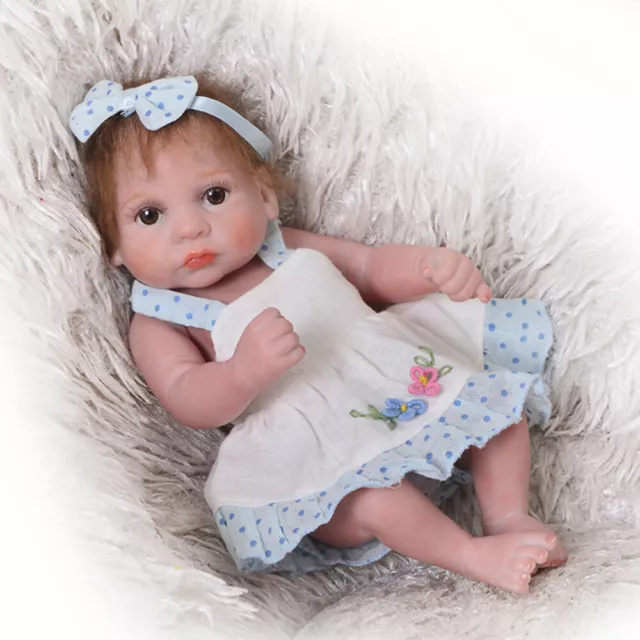 26cm Mini Girl Doll Reborn Doll Toys Full Body Waterproof Rooted Hair Bath Toys 2