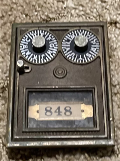 Antique Corbin Brass Post Office Box Double Combination Door (077)