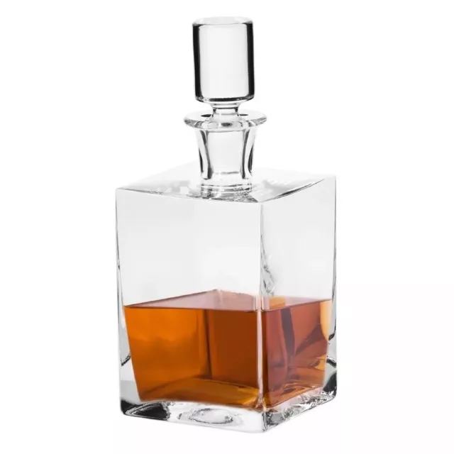 Krosno Caro Decantador Garaffa de Whisky Brandy cuadrado | 750 ml | Hecha a mano