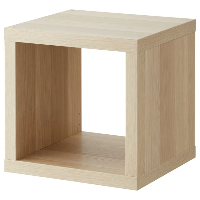 IKEA KALLAX SHELVING Unit White Stained Oak Effect - Single Cube Fully ...