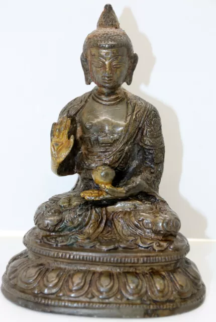 Statue Buddha  Sakyamuni en Bronze Népal Tibet XX éme