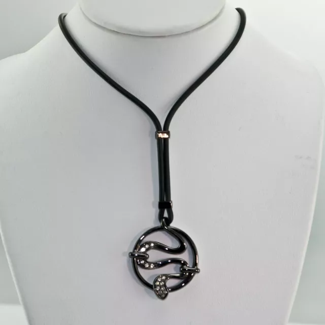 Movado Snake Pendant 0.30 Ct. Diamonds Adjustable 30" Necklace Sterling Silver Movado Snake Pendant 0.30 Ct. Diamonds Adjustable 30" Necklace Sterling Silver