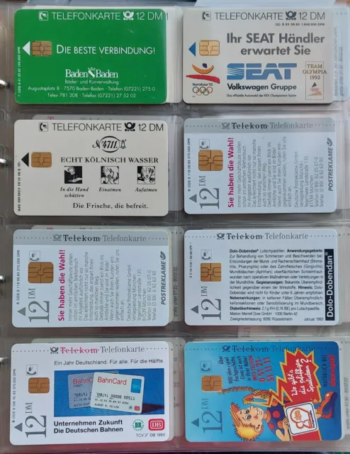8 Telefonkarten-S-Karten,Deutschland,Telekom,Guthabenwert je 12DM