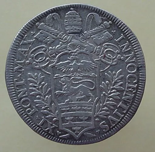 1684 Silver Testone, PAPAL STATES Pope Innocent XI Silver Coin