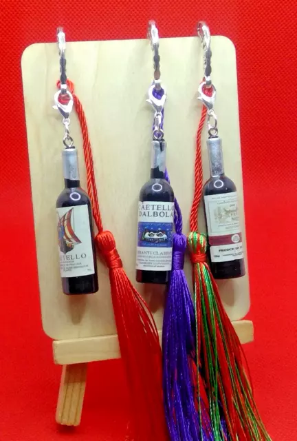 WINE BOTTLE MINI +TASSEL Metal BOOKMARK *FREEPOST* Gift Pouch READERS FUN XMAS