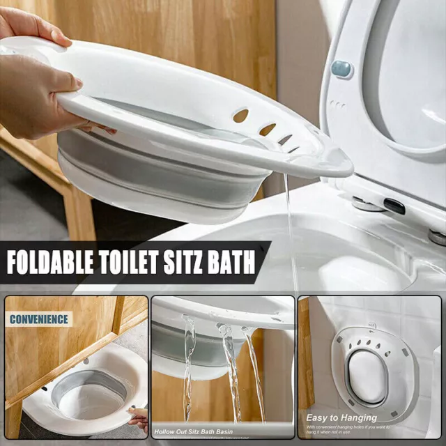 Foldable Hanging Toilet Sitz Bath for Postpartum Hemorrhoids Patients Healing AU