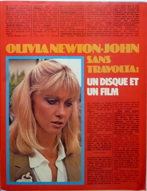 OLIVIA NEWTON-JOHN =  1  PAGE 1978 French CLIPPING / COUPURE DE PRESSE