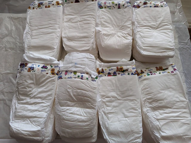 Lot de 50 couches Vintage Générique Junior PLASTIC BACKED Alte vintage vtg abdl