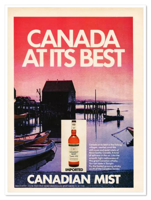 Print Ad Canadian Mist Whisky At Its Best Vintage 1972 Advertisement