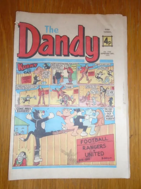 Dandy #1765 20Th September 1975 British Weekly Dangerous Dan