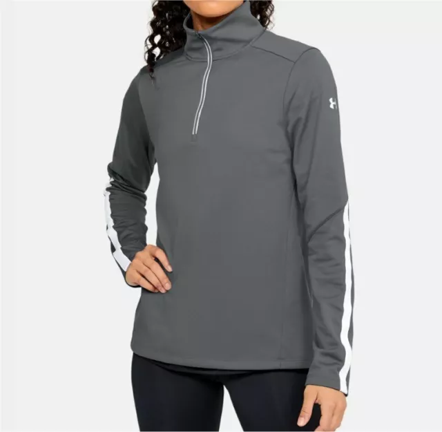 NWT Under Armour Women's UA Qualifier 1/4 Zip Pullover 1276355 Grey Size S