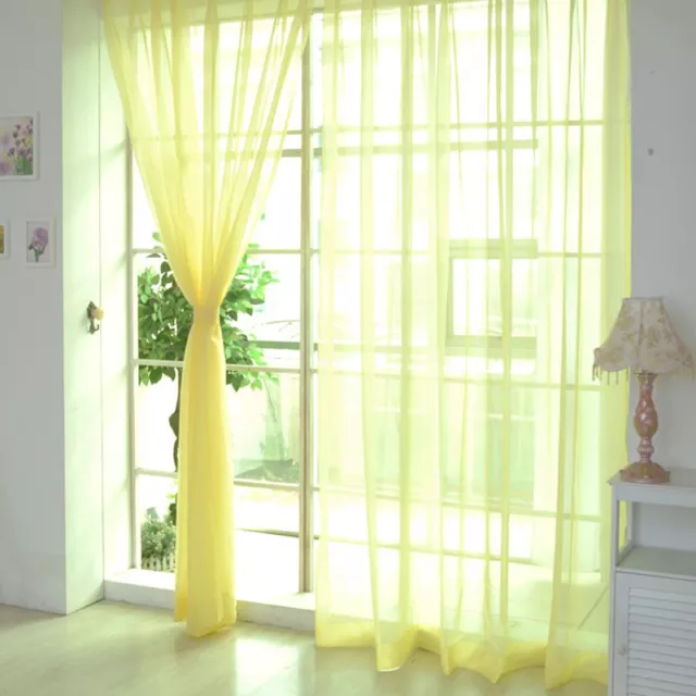 Coloful Floral Tulle Voile Door Window Curtain Drape Panel Sheer Scarf Divider