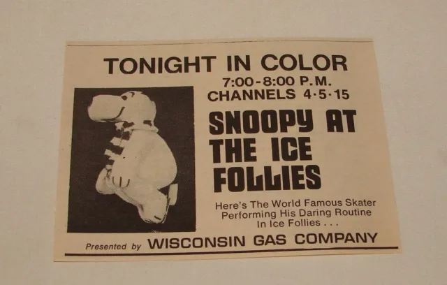 1972 TV Speciale Ad ~ Snoopy Al Ghiaccio Follies