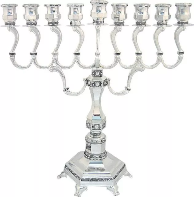 Judaica Ornament Gift Luxurious 9 Branch Menorah Hanukkah Candles Holder lamp