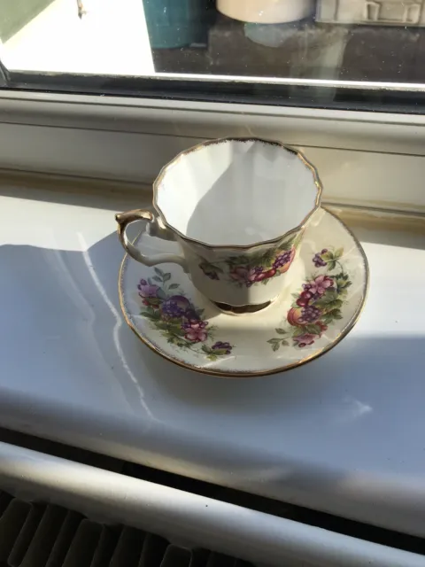 Elizabethan Staffordshire Cup & Saucer - Fine Bone China Hand Decorated Floral