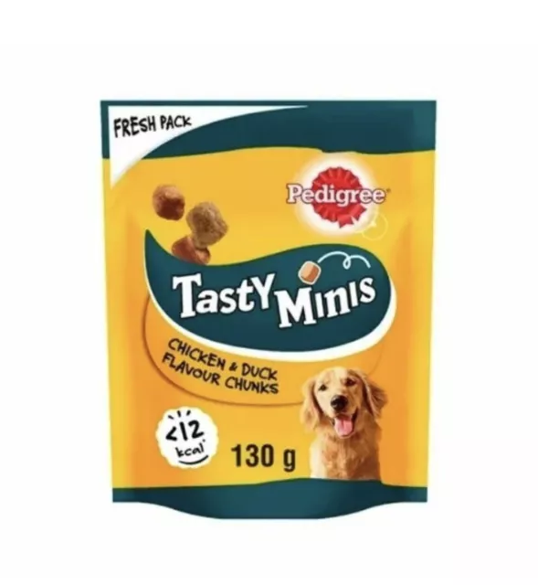 Pedigree Tasty Bites Chewy Chicken & Duck Cubes, 130g, Meaty Dog / Pet Treats