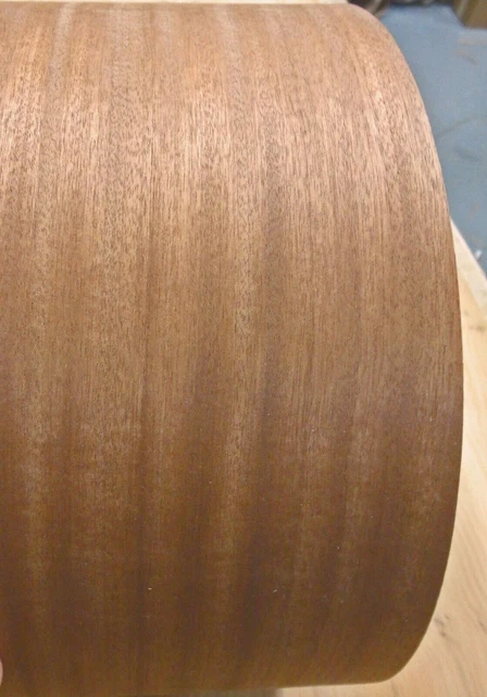 Sapele Ribbon Mahogany wood veneer edgebanding 7" x 72" with preglued adhesive
