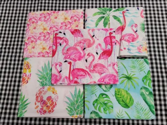 Fabulous 'Flamingo Resort' Fat Quarters - 100% Cotton