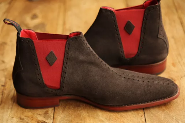JEFFERY WEST BROWN Suede Brogue Chelsea Boots Shoes Men's UK 8 US 9 EU ...