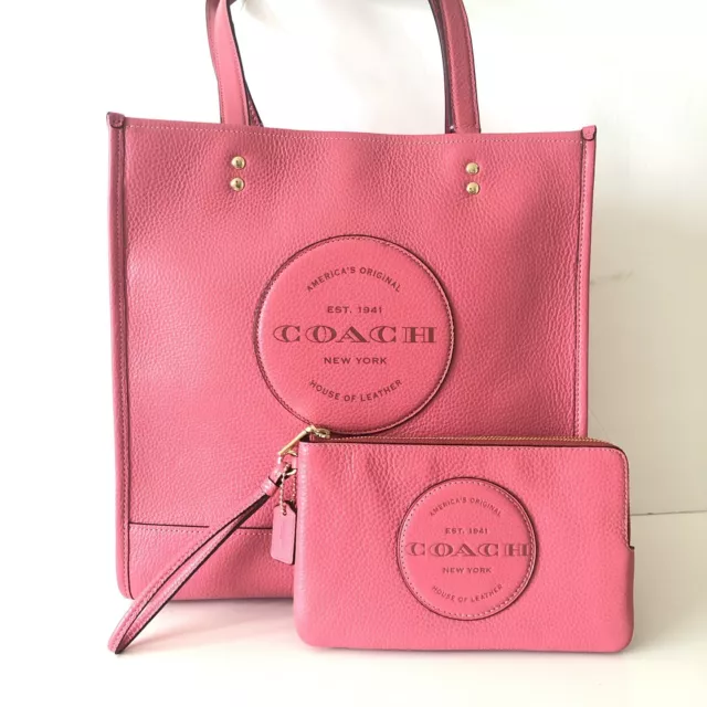 Coach Dempsey Tote Pink Leather Patch Purse Wallet Set NWT $576