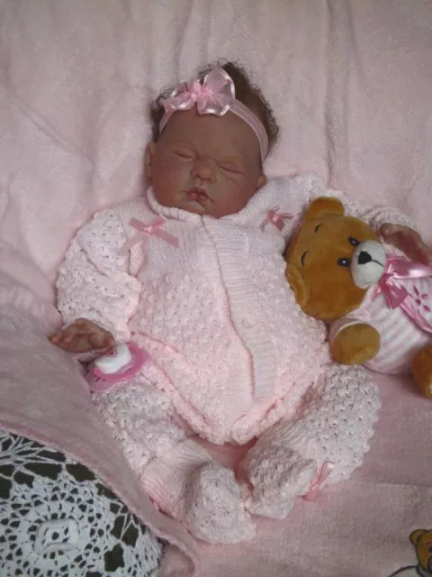 PRETTY Knit Baby Doll Outfit For Reborn PINK