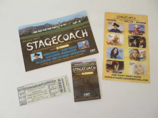 2007 Inaugural Stagecoach Country Music Festival 1st Year Actual Ticket Flyer +