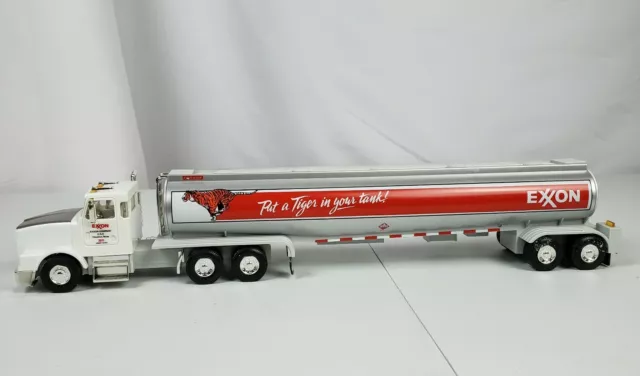 Exxon Toy Tanker Truck 1997 14.25" Complete In Box With Bonus Tiger 3