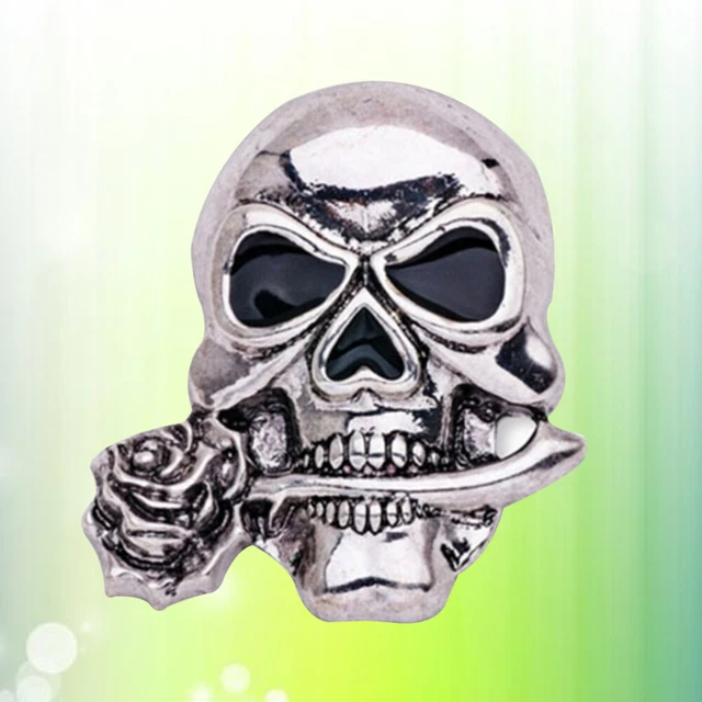 Broche Tête De Mort Halloween En Alliage – Épingle Gothique Punk Pour Vêtements, Sacs, Chapeaux – Accessoire Cool Et Stylé