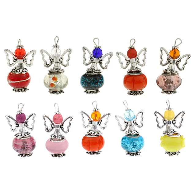 10 Stück Gemischte Süße Legierung Acryl Bunte Engel Charms Perlen für