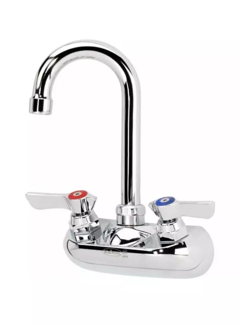 Krowne Silver Series 4" Center Wall Mount Faucet 3-1/2" Gooseneck Spout 10-400L