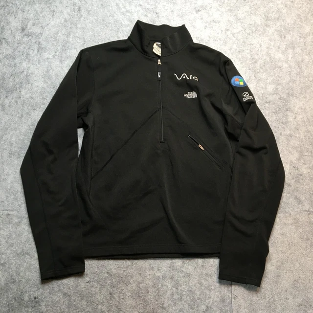 North Face Flight Series 1/2 Zip Top Mens Large L Black Fleece Pullover Logos