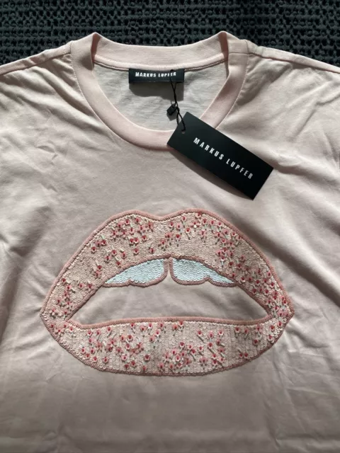 BNWT Markus Lupfer Embellished T-shirt Tee Shirt Size S