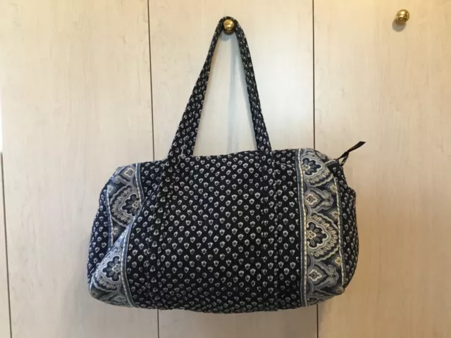 Vera Bradley Blue Retired Print Weekender Duffle Travel Beach Gym Bag