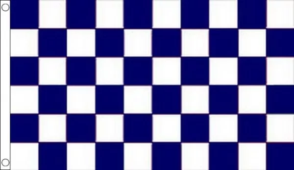 Navy Blue & White Chequered Flag - Large 5 x 3 FT - Checkered Tottenham