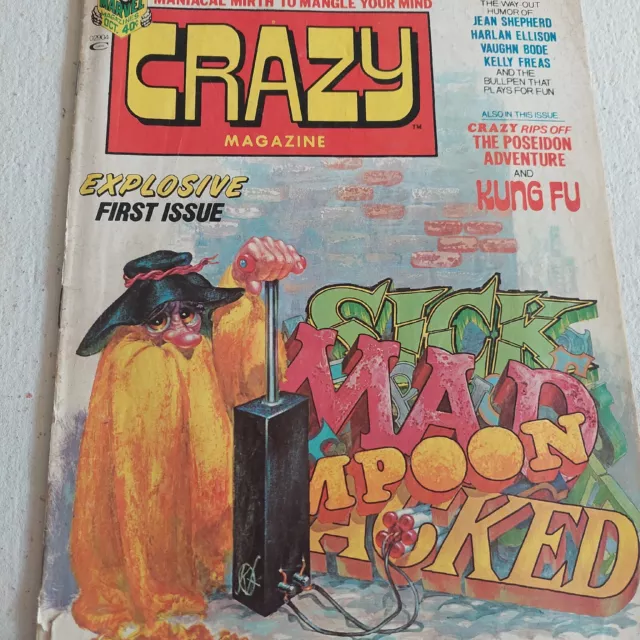 CRAZY MAGAZINE ISSUE # 1 October 1973 MARVEL COMICS  vtg KUNGFU EXPLOSIVE 1st
