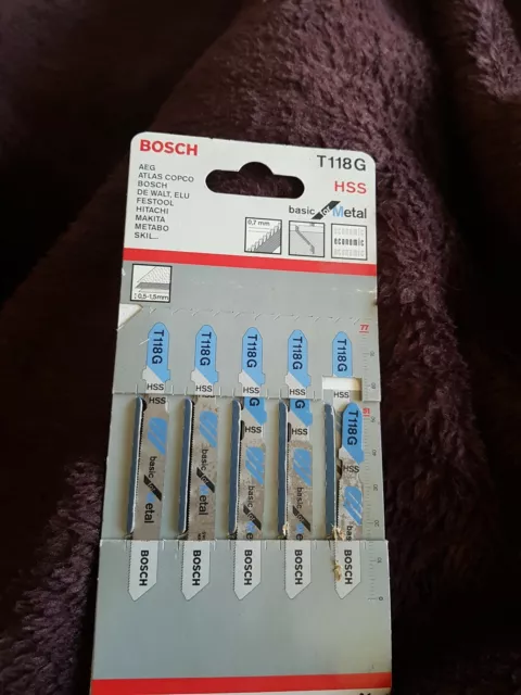 Bosch confezione da 5 lame per puzzle T118G per metallo