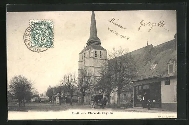 CPA Rosiéres, Place de l´Eglise 1904