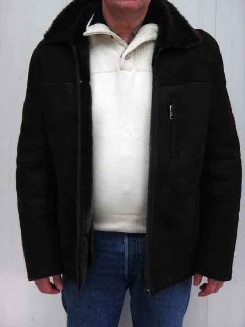 Chaude veste en cuir fourrée taille XL