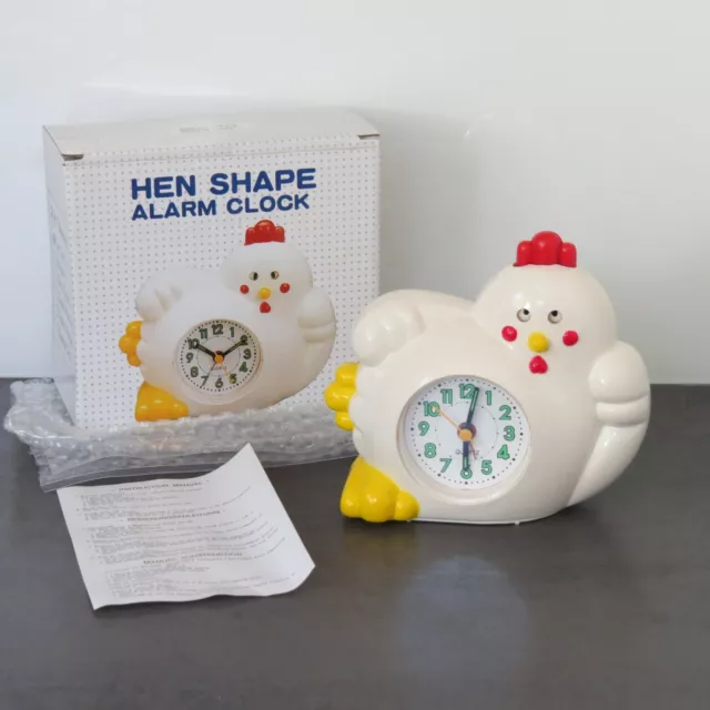 WECKER HAHN HUHN Gockel Kikeriki Guten Kult Rarität Quartz NEU