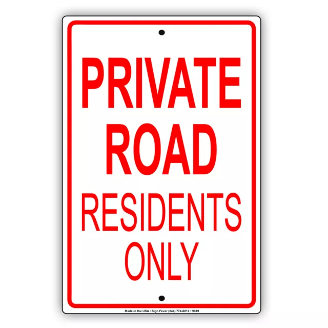 Private Road Residents Only Wall Art Decor Novelty Notice Aluminum Metal Sign